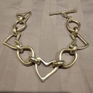 Sterling Silver Heart Link Bracelet